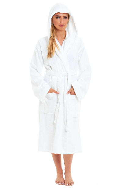 Unisex Bamboo Hooded Dressing Gown Super Soft Towelling Bath Robe for Men & Women by Sock Stack