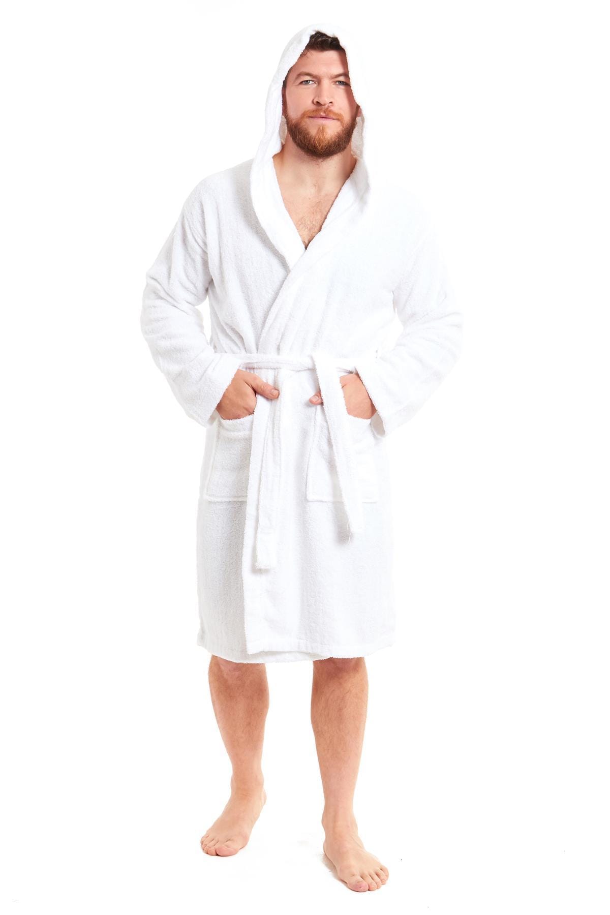 Unisex Bamboo Hooded Dressing Gown Super Soft Towelling Bath Robe for Men & Women by Sock Stack