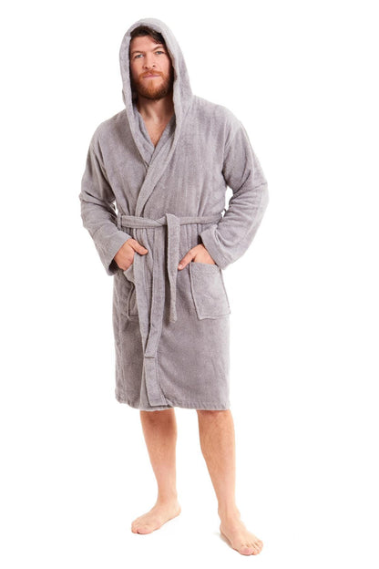 Unisex Bamboo Hooded Dressing Gown Super Soft Towelling Bath Robe for Men & Women by Sock Stack
