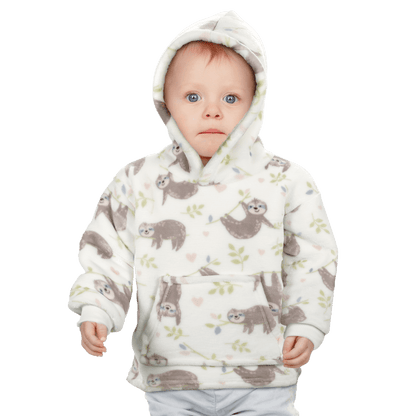 Unisex Safari and Sloth Hoodie Blanket for Infants 0-2 Years Ultra Soft Cozy Wearable Blanket with Spacious Pocket for Boys and Girls by Daisy Dreamer