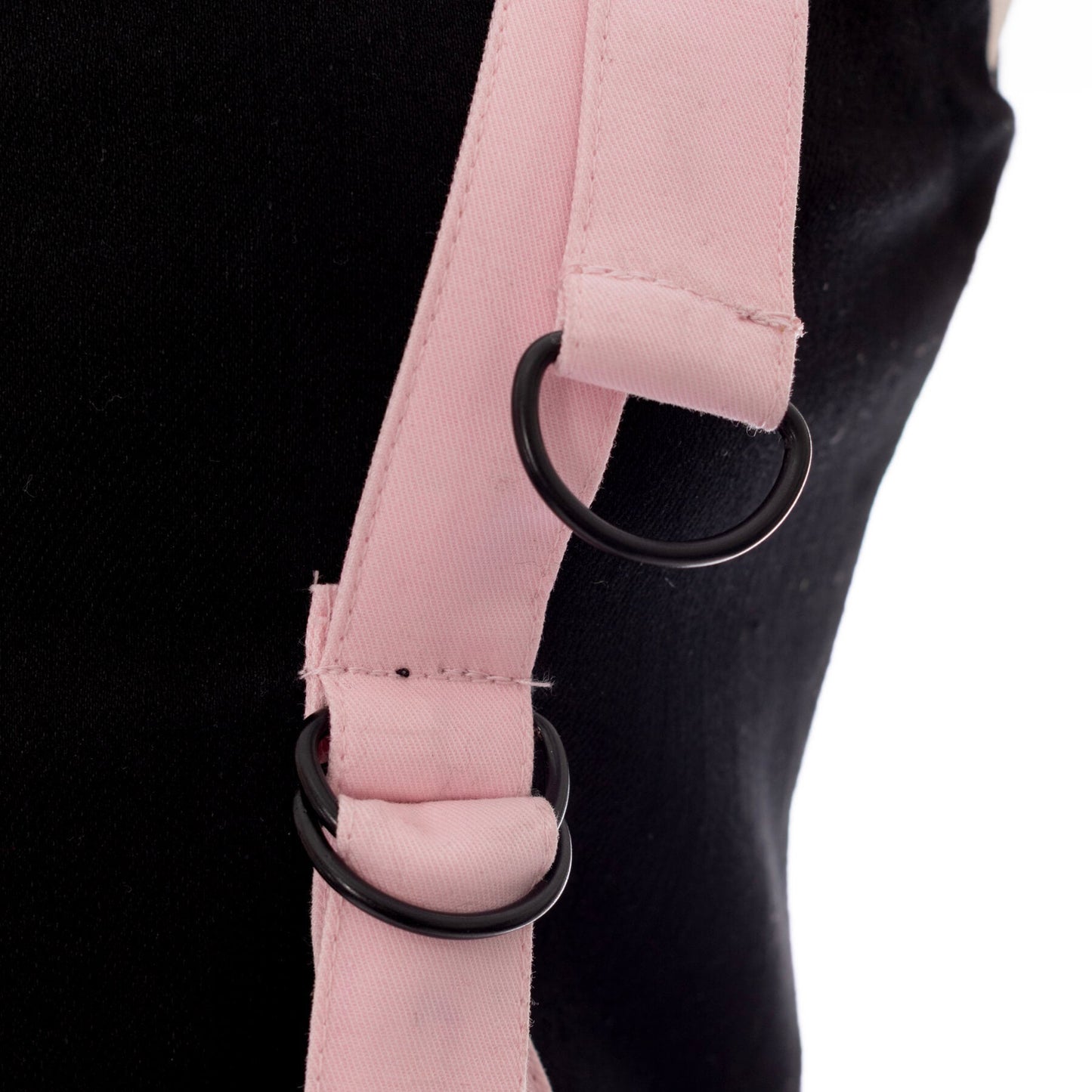 Chemical Black Veil and Void Top – Ladies Black/Pink Harness Crop Top