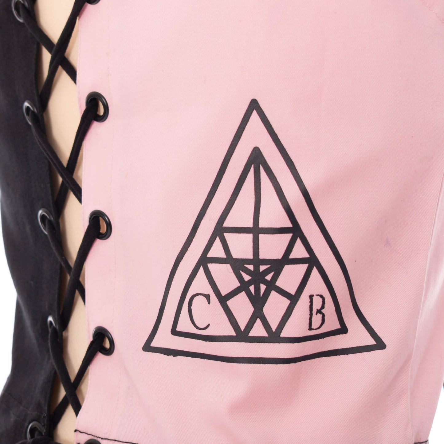 Chemical Black Veil and Void Top – Ladies Black/Pink Harness Crop Top