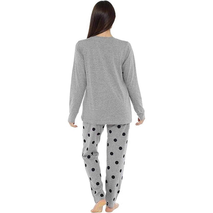 Women's Cotton Soft Pyjama Set with Elasticated Patterned Bottoms Ultimate Nightwear and Cosy Loungewear Multiple Sizes by Daisy Dreamer