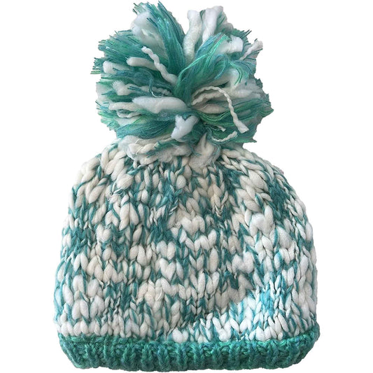 Women's Hand Knitted Daisy Pattern Winter Hat Headband Mittens Set with Pom Pom in Red Green Pink for Outdoor Activities and Holiday Gifts by Sock Stack