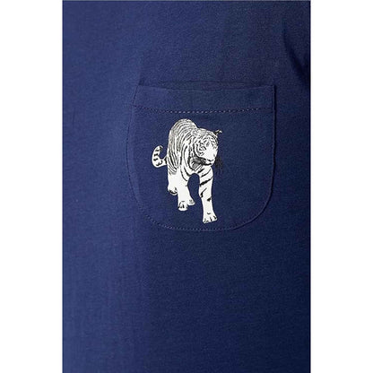 Women's Navy Tiger Print Polar Fleece Pyjama Set Soft Comfortable Loungewear Long Sleeve Top Elasticated Bottoms Stylish Gift Nightwear by Daisy Dreamer