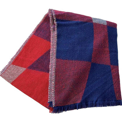 Women's Soft Woven Winter Scarves Lightweight Cozy Acrylic Wraps in Vibrant Orange Yellow Multi and Purple Red Multi by Sock Stack