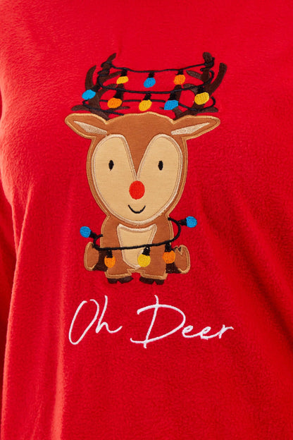 Women's Super Soft Reindeer Polar Fleece Pyjama Set Hooded Top Elasticated Pants Christmas Loungewear Winter Gift by Daisy Dreamer