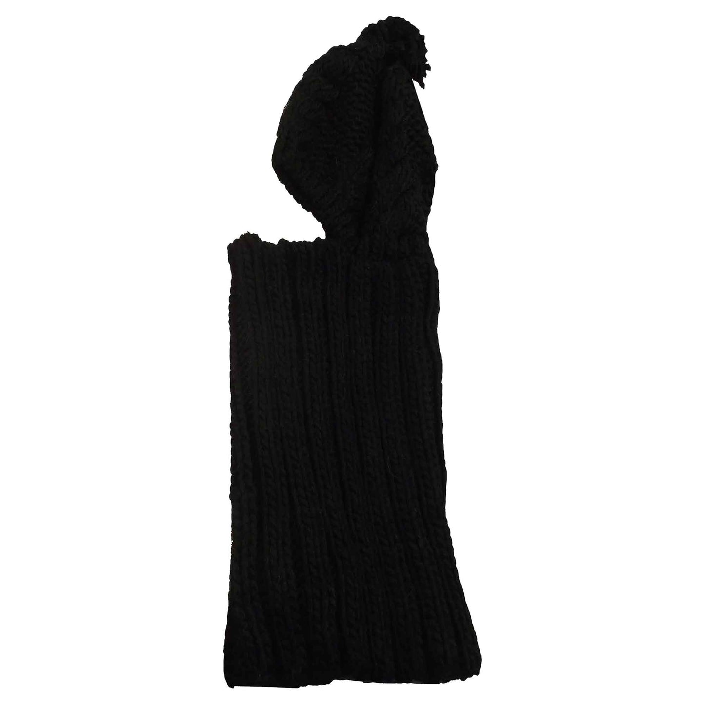 Women's Thermal Beanie Hat with Cable Knit Design and Pom Pom 2-In-1 Snood Scarf Winter Accessory in Cream Pink Black Grey Sock Stack