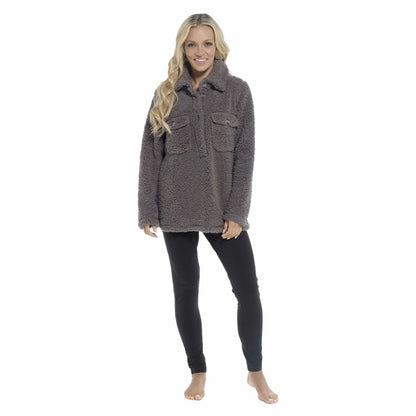 Women's Ultra-Soft Sherpa Lounge Set Long Sleeve Top and Leggings with Double Pockets Cozy Pajamas for Chilly Days Multiple Sizes Daisy Dreamer
