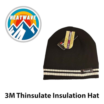 Women's Winter Thermal Beanie Hat with Striped Design and 3M Thinsulate Insulation Warm Acrylic Knit Cap for Cold Weather Fashion Black Red Navy Purple by Sock Stack